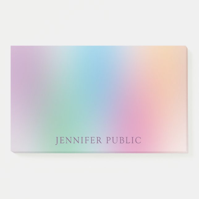 Custom Rainbow Colors Elegant Modern Template Post-it Notes (Front)