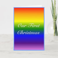 Custom Rainbow flag LGBT Family First Christmas