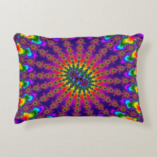 Custom Rainbow Fractal Burst Pillow