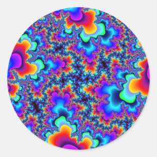 Custom Rainbow Fractal Large Round Stickers