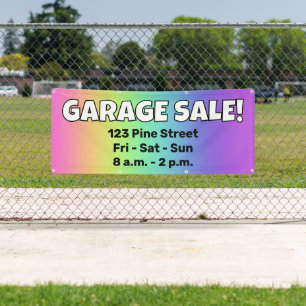 Custom Rainbow GARAGE SALE! Banner