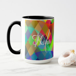 Custom Rainbow Harlequin with colourful smoke  Mug