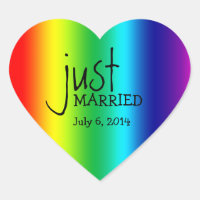 Custom Rainbow LGBT Wedding Favour Stickers