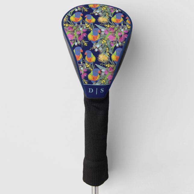 Custom Rainbow Lorikeet Golf Head Cover (Front)