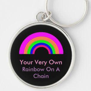 CUSTOM Rainbow On A Chain Key Ring