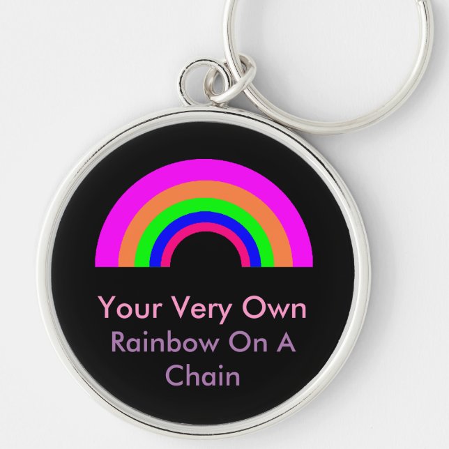 CUSTOM Rainbow On A Chain Key Ring (Front)