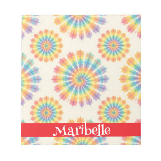 Custom Rainbow Psychedelic Retro Tie Dye Notepad