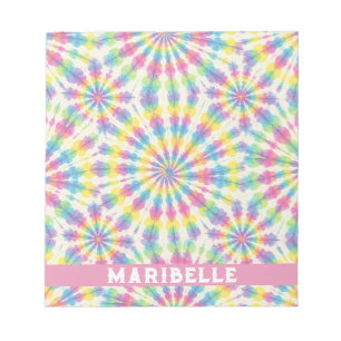 Custom Rainbow Psychedelic Retro Tie Dye Notepad