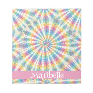 Custom Rainbow Psychedelic Retro Tie Dye Notepad