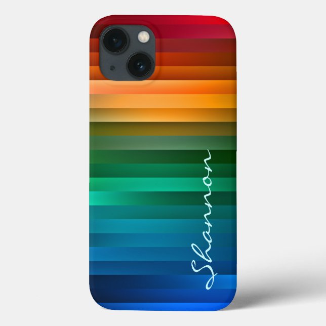 Custom Rainbow Ribbon Stripe Rugged iPhone 6 case (Back)