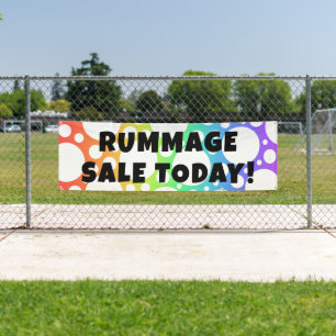 Custom Rainbow Rummage Sale Banner