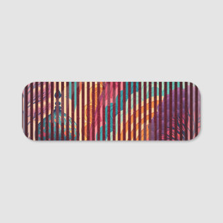 Custom Rainbow Stripes Classic Name Tag