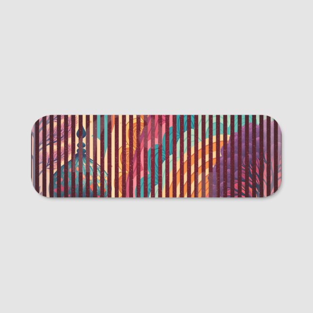 Custom Rainbow Stripes Classic Name Tag (Front)