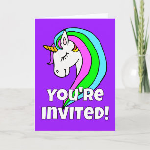 Custom Rainbow Unicorn Invitation