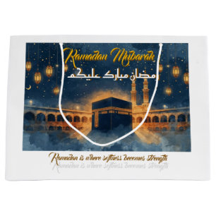 Custom Ramadan Mubarak Card – Personalized Arabic  Large Gift Bag