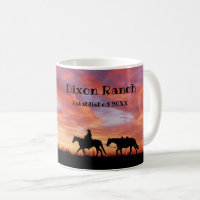 Custom Ranch Cowboy Horse Western Sky Coffee Mug