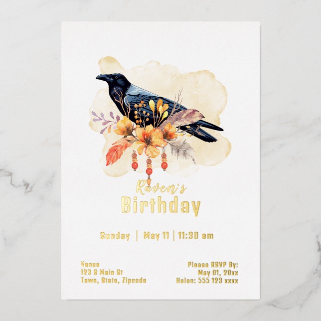 Custom Raven Birthday (Front)