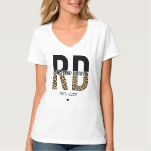 Custom RD Registered Dietician Cheetah Print T-Shirt