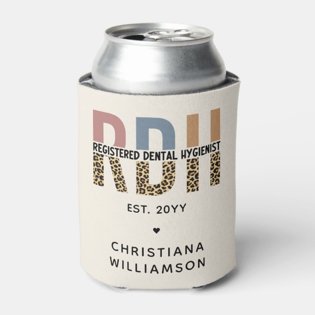 Custom RDH Registered Dental Hygienist Gifts Can Cooler (Can Front)