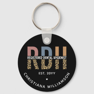Custom RDH Registered Dental Hygienist Gifts Key Ring