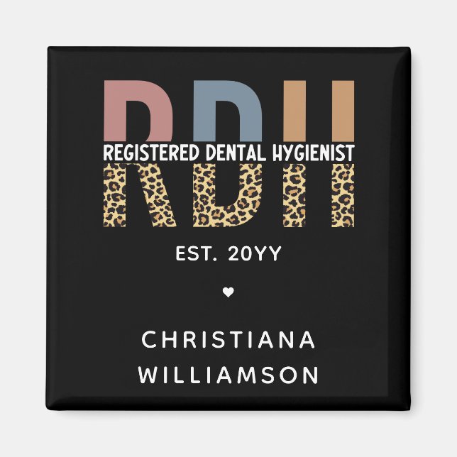 Custom RDH Registered Dental Hygienist Gifts Magnet (Front)