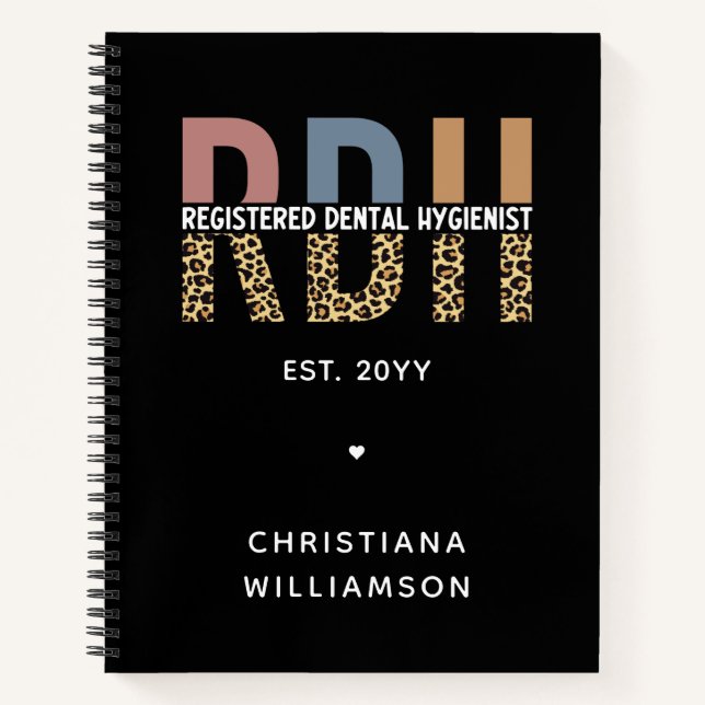 Custom RDH Registered Dental Hygienist Gifts Notebook (Front)