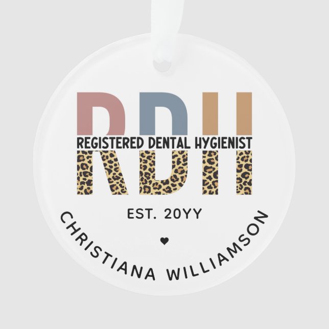 Custom RDH Registered Dental Hygienist Gifts Ornament (Front)