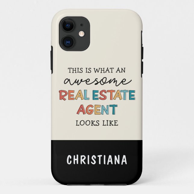 Custom Real Estate Agent Funny Awesome Realtor Case-Mate iPhone Case (Back)