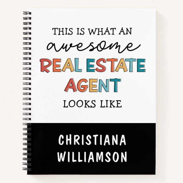 Custom Real Estate Agent Funny Awesome Realtor Notebook (Front)