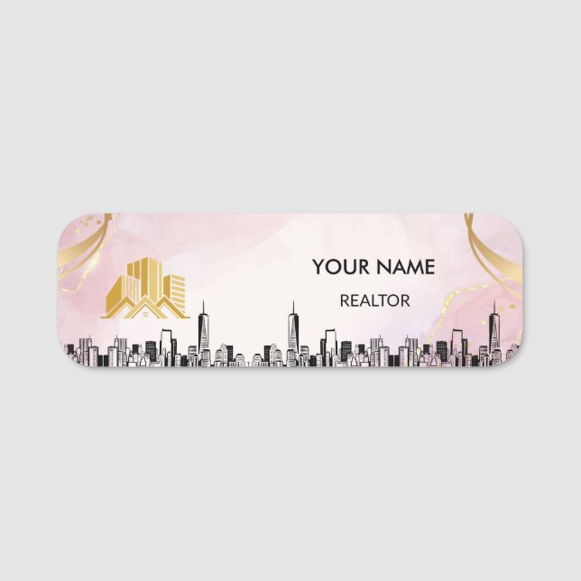 Custom Real Estate Agent Name Tag Badge (Front)