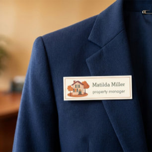 Custom Real Estate Autumn House  Name Tag