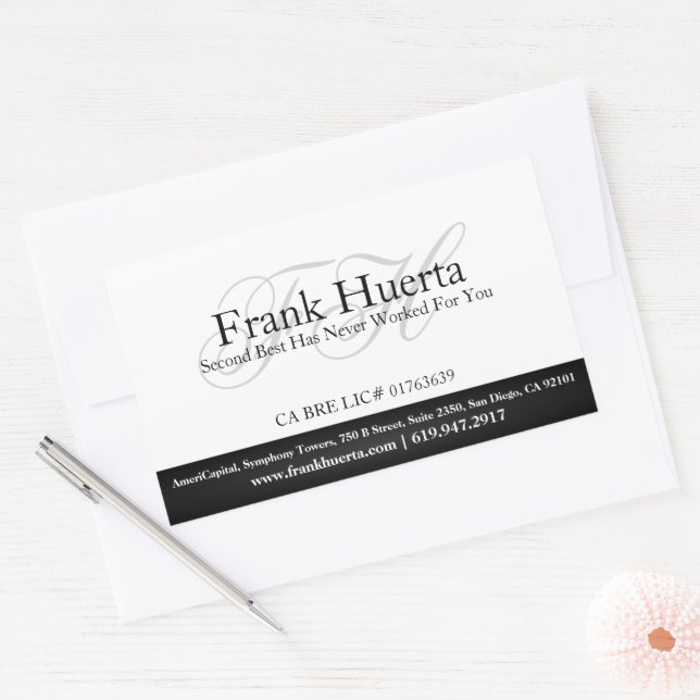 Custom Real Estate Business Courtesy Of (rev2) Rectangular Sticker (Envelope)