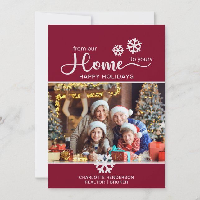 Custom Real Estate Business Photo Christmas Holiday Card (Front)