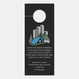 Custom Real Estate Company Business Cards supplies Door Hanger