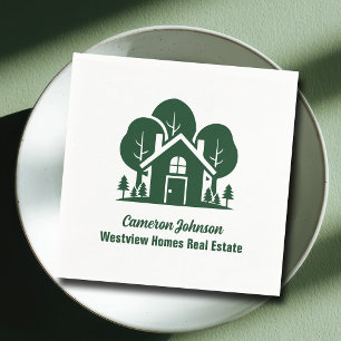 Custom Real Estate Company Forest Open House Napkin
