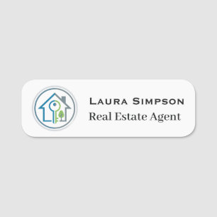 Custom Real Estate Company Logo Employee Name  Tag