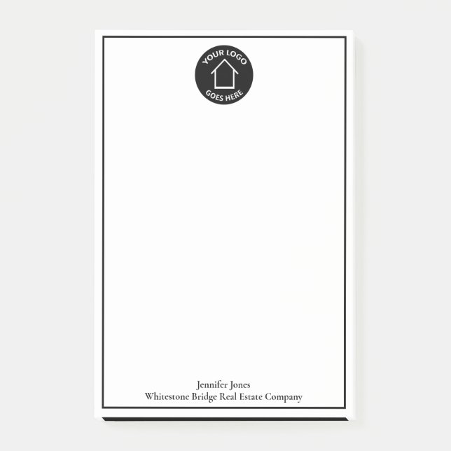 Custom Real Estate Company Logo Simple Modern Post-it Notes (Front)