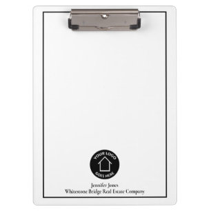 Custom Real Estate Company Logo Simple Realty Clipboard