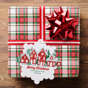Custom Real Estate Company Merry Christmas Houses Tree Decoration Card