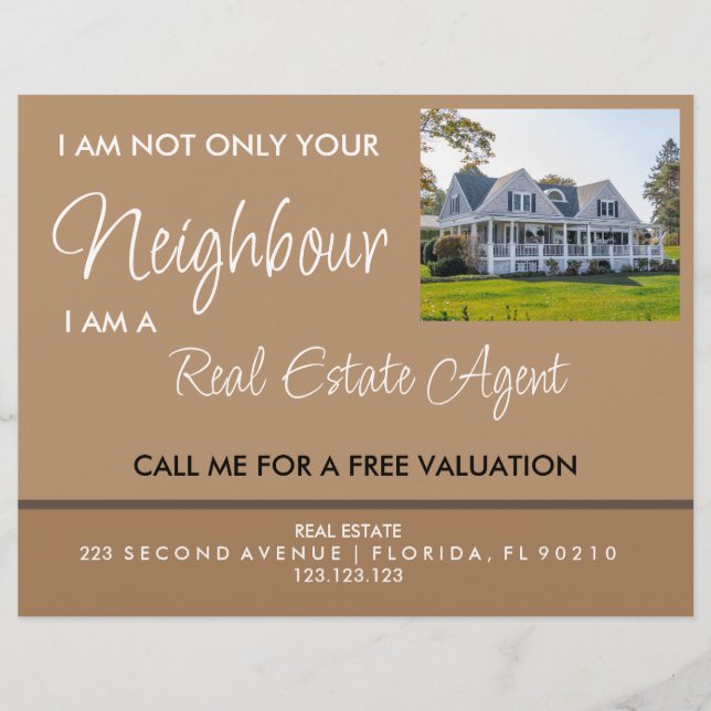 Custom Real Estate Email Drop Postcard Agent Flyer (Front)