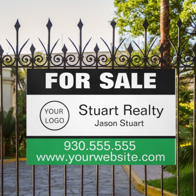 Custom Real Estate Logo For Sale  Banner (real estate for sale custom realty banner)