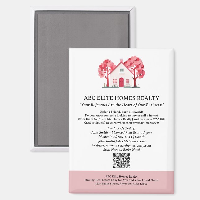 Custom Real Estate Referral Program Magnet (Front/Back)