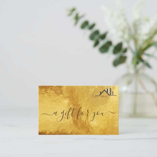 Custom Real Estate Small Business Gift Certificate (Standing Front)