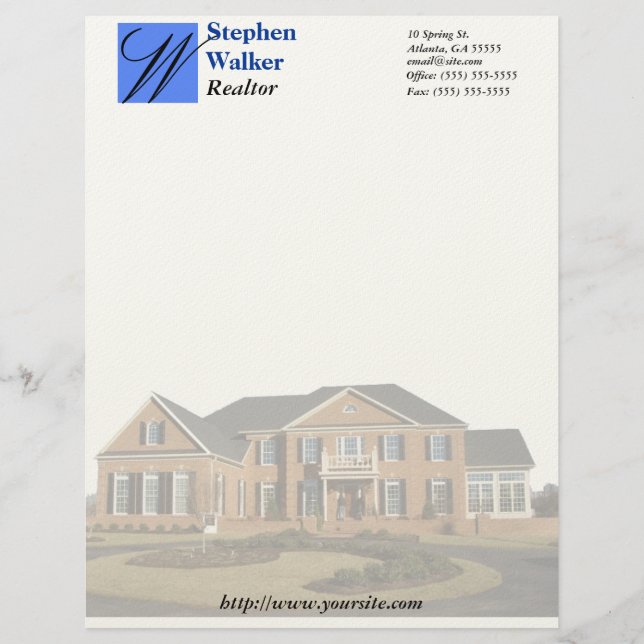 Custom Real Estate Stationary Personalised Letterhead (Front)