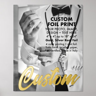 Custom Real Foil (Gold or Silver) Print 8" x 10"