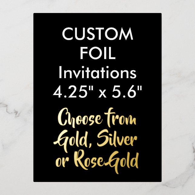 Custom Real Foil Invitations GOLD 4.25" x 5.6" (Front)