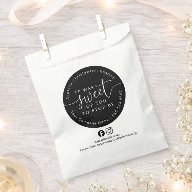 Custom Realtor Open House Sweet of You Favour Bags (Clipped)