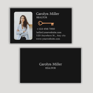 Custom Realtor Photo & Gold Key Business Card