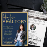 Custom Realtor Professional Real Estate Marketing Flyer<br><div class="desc">The Custom Realtor Professional Real Estate Marketing Flyer, an elegant and effective tool tailored to elevate your real estate marketing efforts. Designed with a sophisticated navy blue and gold colour scheme, this flyer embodies professionalism and style, making it perfect for capturing the attention of potential clients. This versatile marketing material...</div>