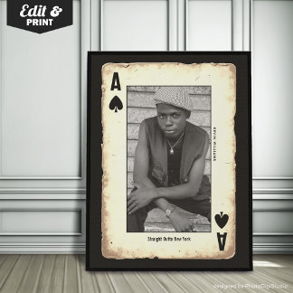 Custom Rebel Teen Wall Art, Poker Straight Outta Poster